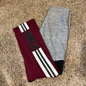 PINK Ultimate Victoria’s Secret High Waisted Legging Size Small Maroon and Gray